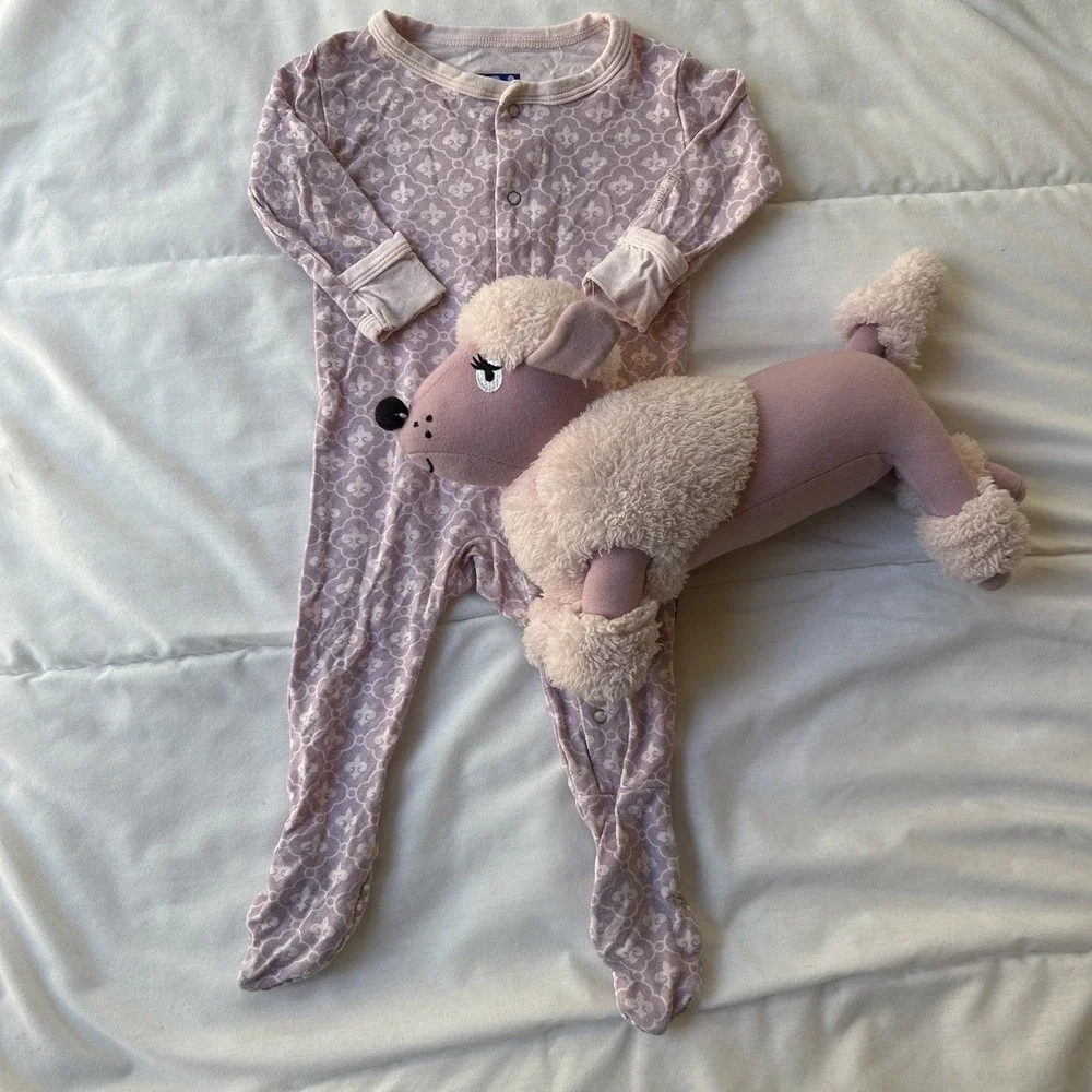 Kickee Pants Girls Pajama Footie One Piece Snap Up Outfit Size 3-6 Month + Plush